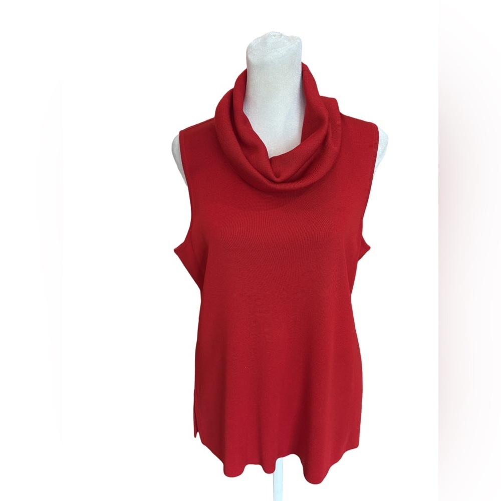 Misook Size M red sleeveless cowl neck tank top. Classic wardrobe staple career